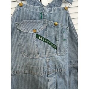 Vintage KEY Imperial Herringbone Denim Overalls W50 L30 Workwear USA Components
